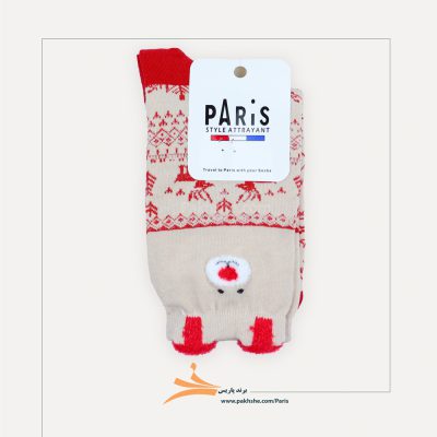 جوراب زمستونی بوکله کریسمس نخ پنبه برند پاریس کد 90002